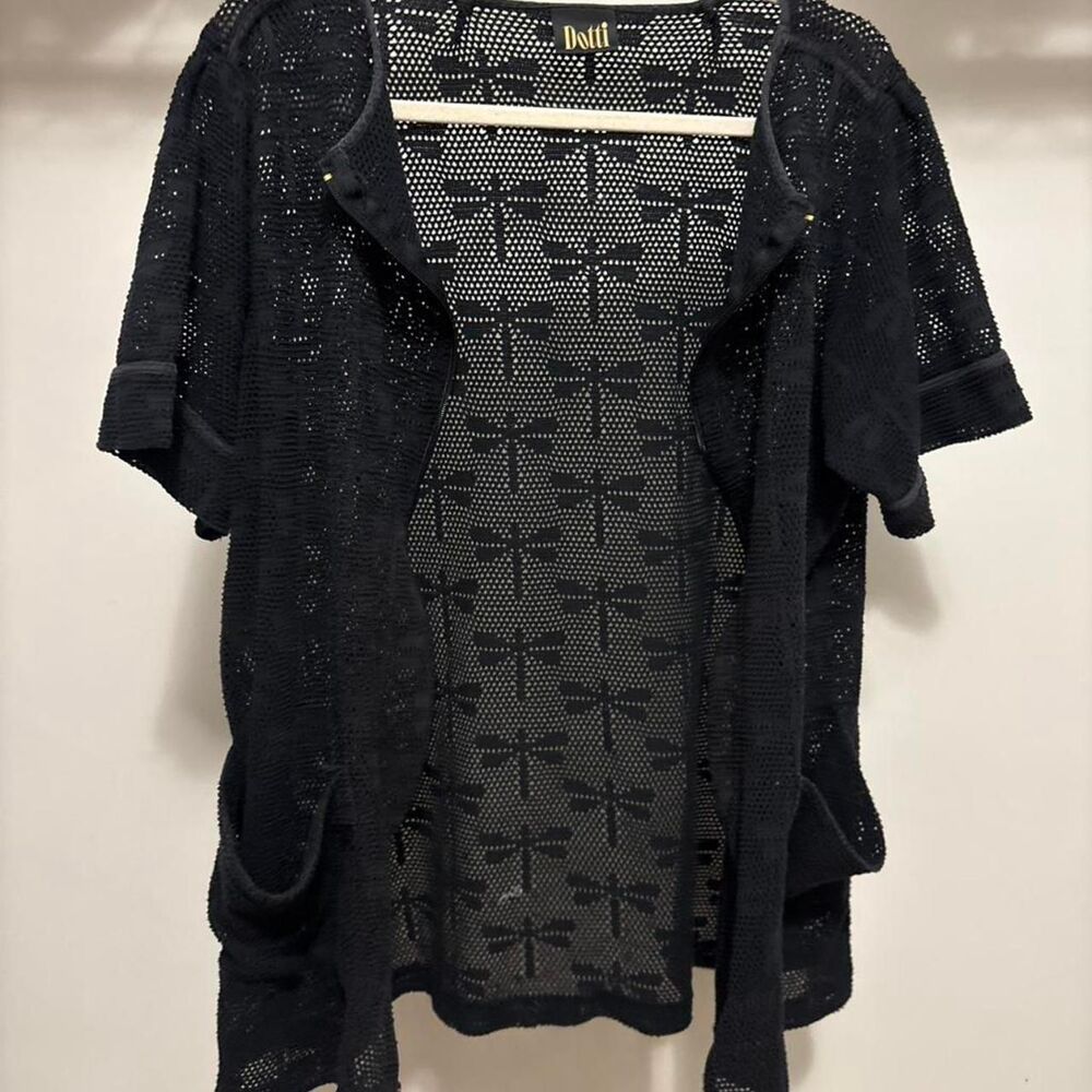 Dotti Women's black mesh dragonfly Cover-up top - Picture 5 of 7